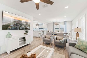 Smart TV, video games, foosball, books