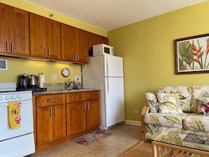 Réfrigérateur, micro-ondes, four, cafetiÚre/bouilloire