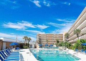 Utendørsbasseng og et oppvarmet basseng