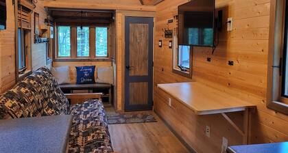 Tiny bungalow nestled in the towering pines