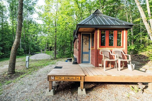 Tiny bungalow nestled in the towering pines
