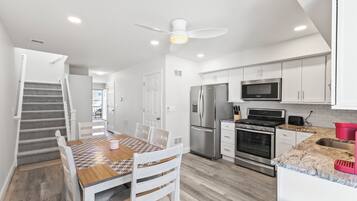 Microwave, oven, stovetop, dishwasher