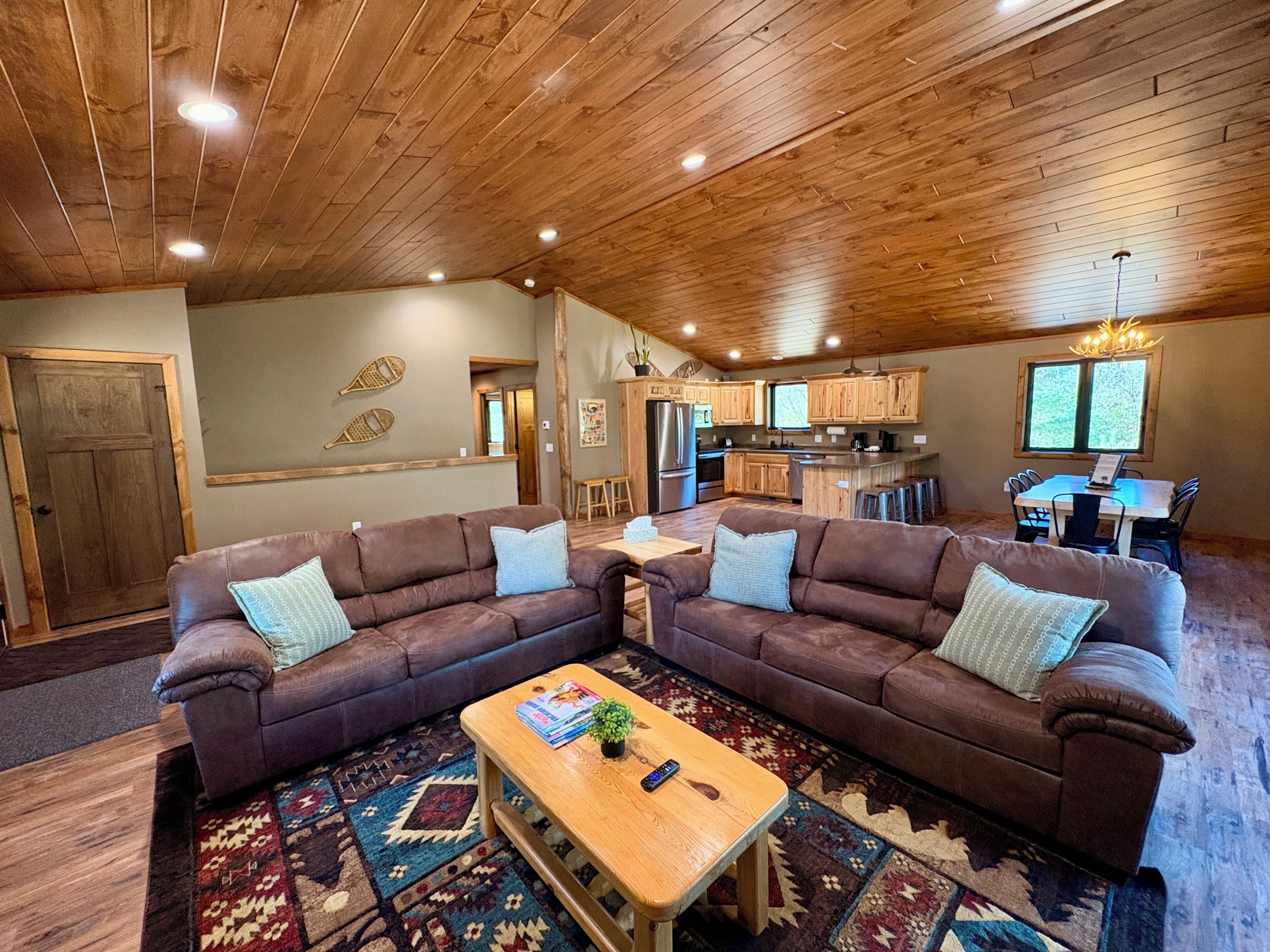 Smart TV, fireplace, foosball, table tennis