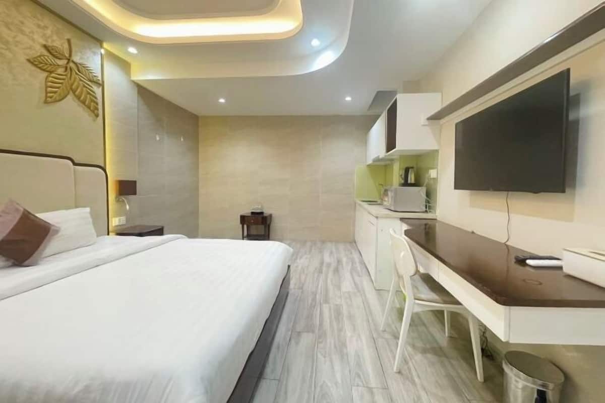 1 soveværelse, allergivenligt sengetøj, minibar, pengeskab på værelset