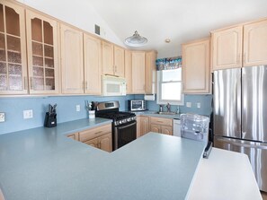 Fridge, microwave, oven, stovetop - Incredible Bay Views & Stunning Sunsets Await You at High Bar Harbor Bayside Retreat! (High Bar Harbor)