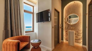 Junior Suite, Balcony, Sea View | 1 bedroom, premium bedding, minibar, in-room safe