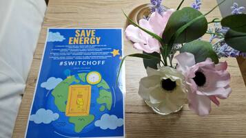 Down comforters, individually decorated, individually furnished, desk