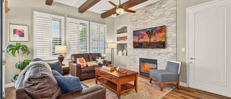 Smart TV, fireplace, offices