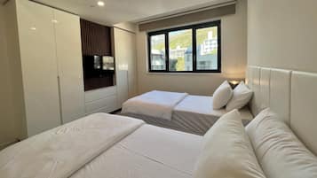 2 slaapkamers, een strijkplank/strijkijzer, wifi, beddengoed