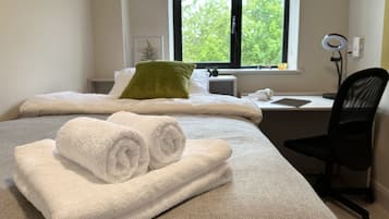 Desk, laptop workspace, iron/ironing board, free WiFi