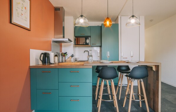 Fridge, microwave, stovetop, dishwasher