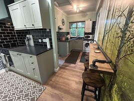 Cabana | Cozinha privada | Geladeira, micro-ondas, fogão, cooktop