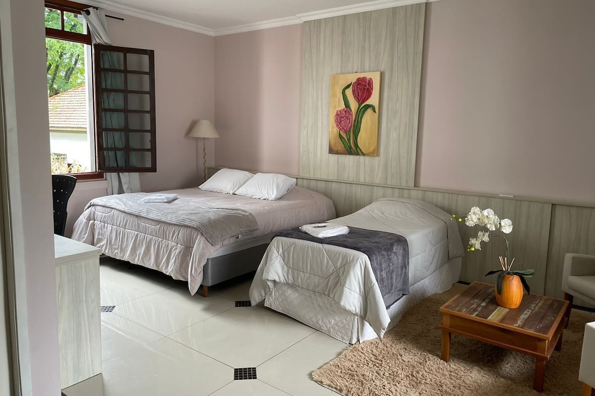 Suite estudio Premium | Escritorio, espacio para trabajar con laptop y wifi gratis