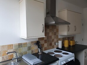 Fridge, microwave, oven, electric kettle