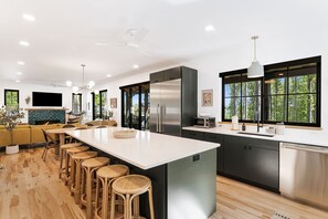 Fridge, microwave, coffee/tea maker, toaster - Colorscape | Bright 4BR Mountain Retreat w/ Hot Tub, Ping Pong & Biltmore Pass (Mills River)