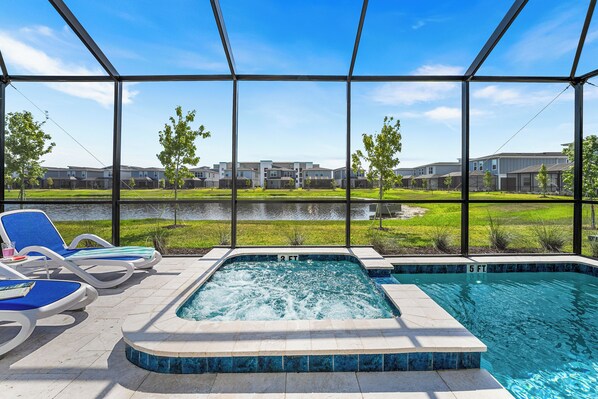 Outdoor pool, a heated pool