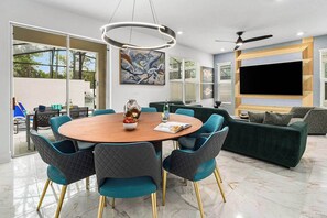Dining - Villa Tranquil | Posh Home w/ Grand LR/DR, Gamer BR & PVT Pool - Near Waterparks (Orlando)