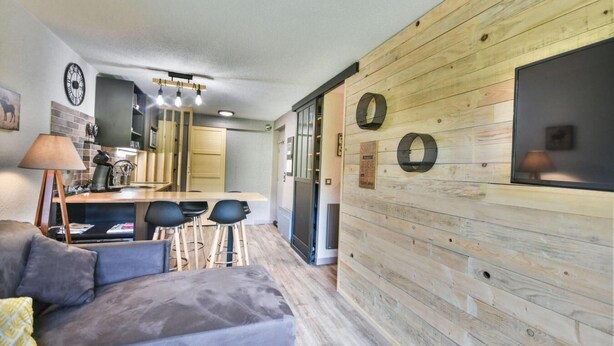 Living area - 1st floor, balcony, tv, ski locker, 25m², Les Gets (Les Gets)