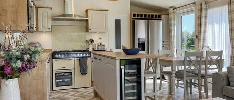 Dishwasher, highchair, cookware/dishes/utensils