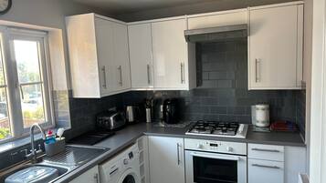 Fridge, microwave, oven, toaster