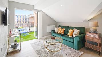 Deluxe Apartment, 2 Bedrooms | Living area | Smart TV, Netflix, streaming services