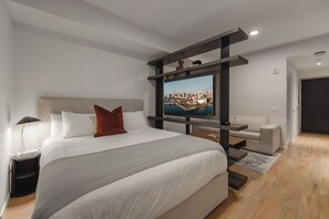 Luxury Condo, Balcony, City View | 1 bedroom, premium bedding, blackout drapes, iron/ironing board