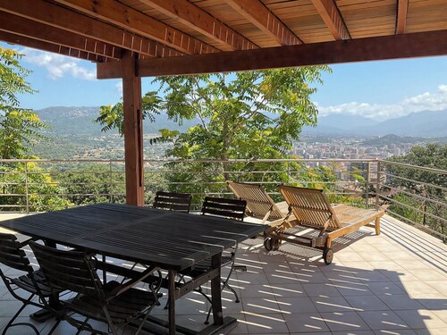 Ajaccio large terrace 180 degree view 8 minutes from the center and beaches