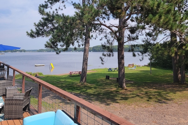 Lakeshore of Soo Lake right outside your cabin door