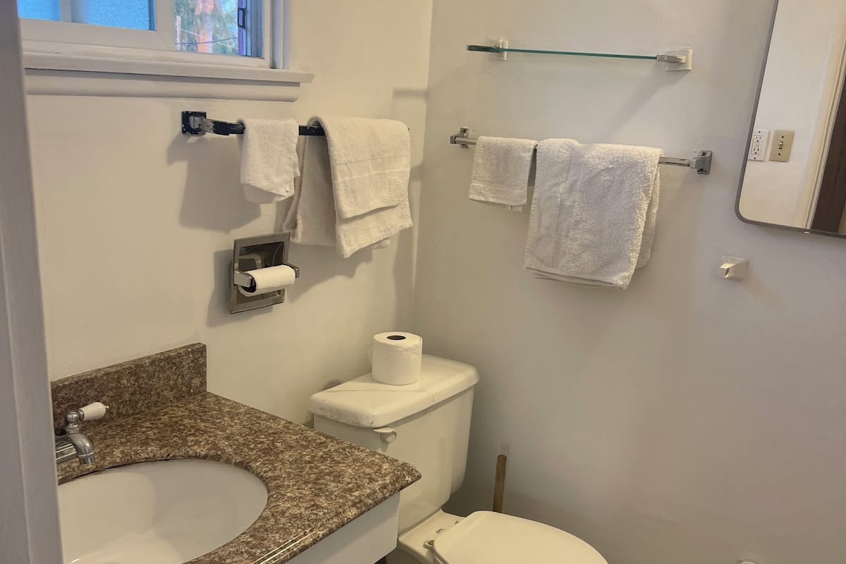 Towels, soap, toilet paper