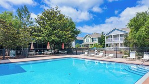 Outdoor pool, a heated pool - 30A Hideaway - Directly on HEATED Pool, 6 Bikes, Walk to Rosemary, Dogs Welcome (Inlet beach)