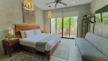 Departamento Confort, vista al jardín | 1 habitación, cortinas blackout y wifi gratis