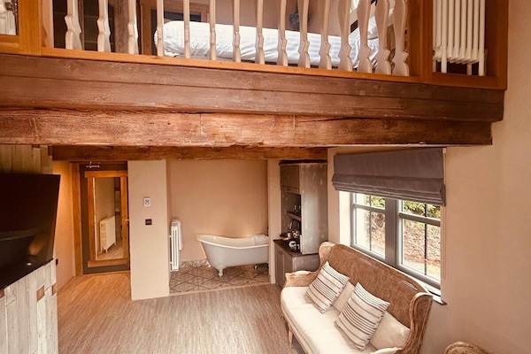 Duplex, 1 King Bed, Patio | Living area | 55-inch Smart TV with digital channels, Netflix, streaming services