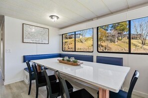 Dining - The Stillwater Houseboat 75' - Medium Houseboat, 6 bedrooms,waterslide, fireplace on rooftop lounge area (Allons)