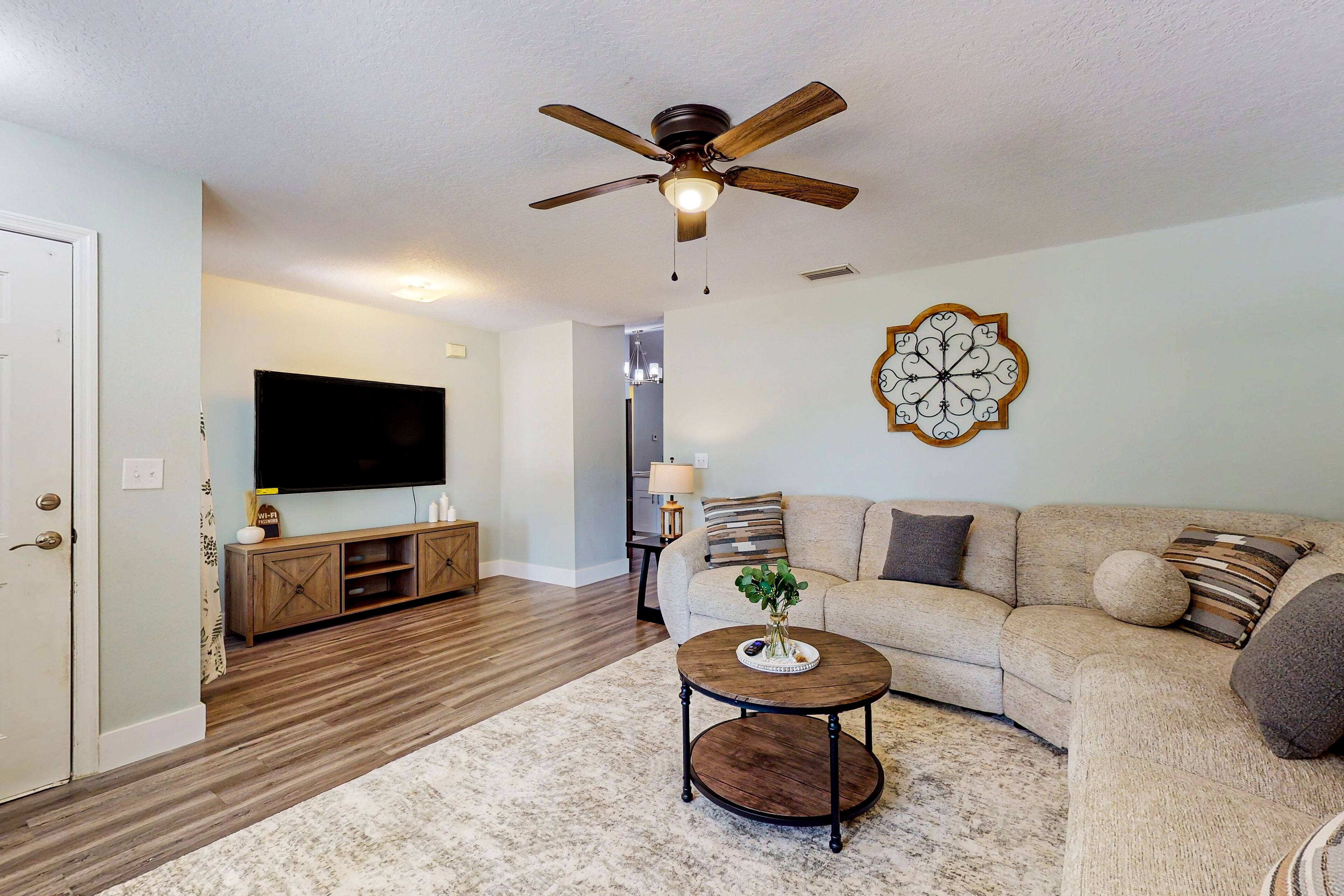 Dog-friendly home with a private pool, home theater, sunroom, & washer/dryer