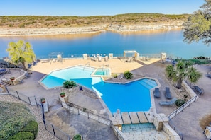 Indoor pool, outdoor pool - Lakefront Livin' at Bella Vista @ Island on Lake Travis with Indoor Heated Pool! (Lago Vista)