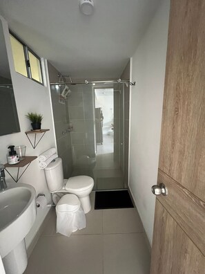 Towels, soap, toilet paper