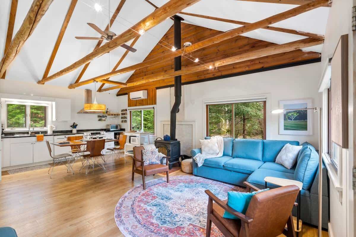 Télévision, cheminée, espaces bureaux