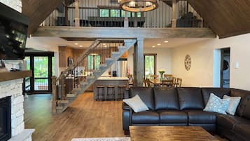 Smart TV, fireplace, video games
