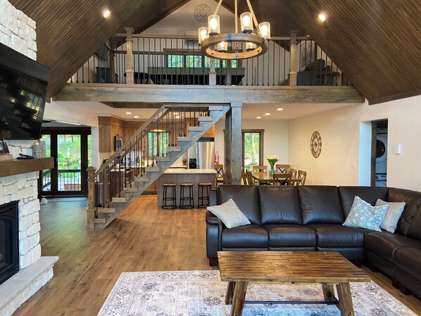 Smart TV, fireplace, video games