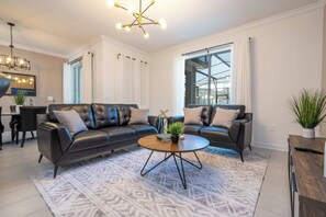 Superior Townhome | Living area | TV - Spacious 4Bd W/ Pool & Close To Disney @ Storey Lake 2560 (Kissimmee)