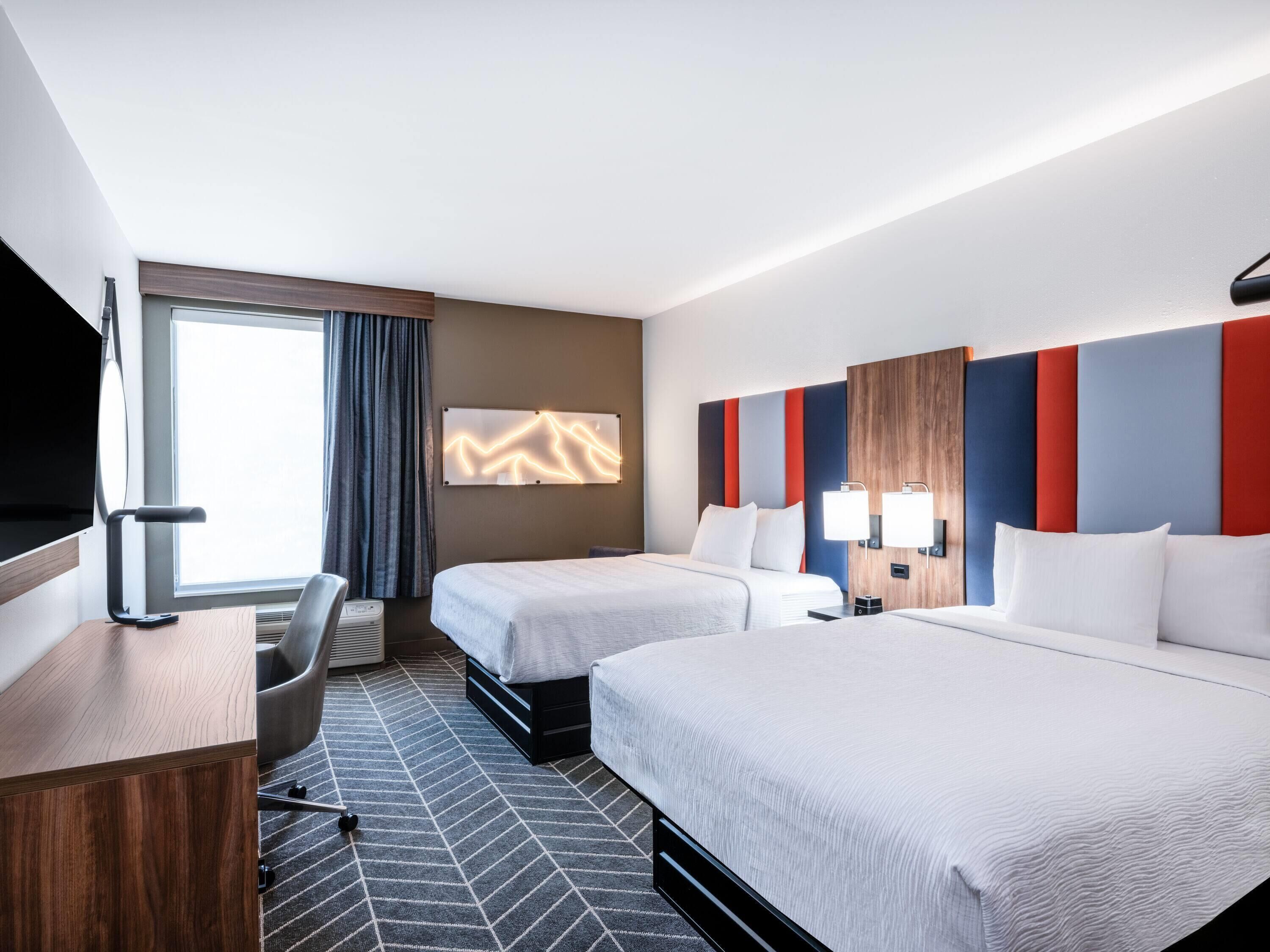 Room, 2 Queen Beds, Non Smoking | Desk, blackout drapes, soundproofing, iron/ironing board