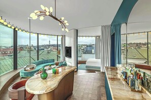 Suite, 1 King Bed, City View | Hypo-allergenic bedding, minibar, in-room safe, blackout drapes - W Prague (Prague)