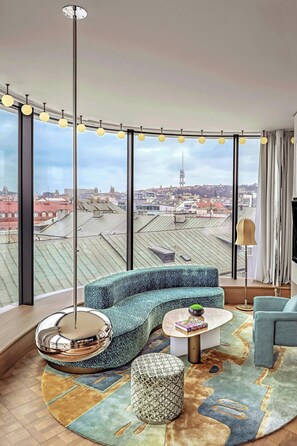 Suite, 1 King Bed, City View | Hypo-allergenic bedding, minibar, in-room safe, blackout drapes - W Prague (Prague)