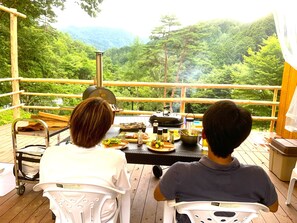 Tente Confort, balcon, vue montagne (Type B) | Terrasse/Patio