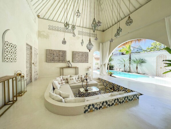 Villa Design, patio, vista piscina | Area soggiorno