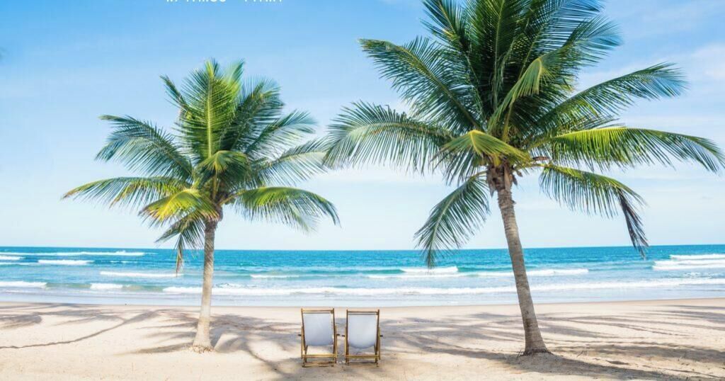 Aurinkotuoleja, rantapyyhkeitä