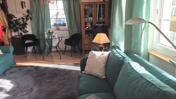 TV, fireplace, DVD player, stereo