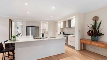 Microwave, dishwasher, coffee/tea maker, highchair