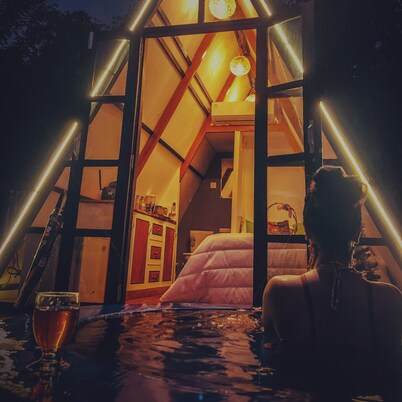 The WE2 - Aframe with Romantic Pool & Workspace