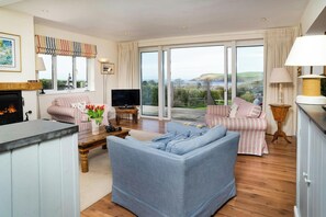 TV, fireplace, DVD player, stereo - Dolawel, Newport - Six Bedroom Cottage, Sleeps 10 (Newport)